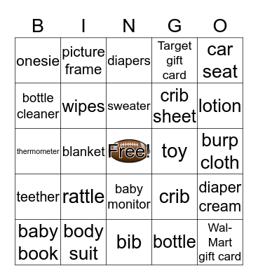 Baby Bingo Card