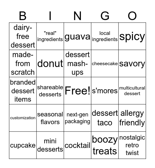 Sara Lee Bakery Crawl Bingo Card