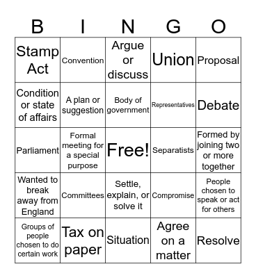 Problem/Solution Bingo Card
