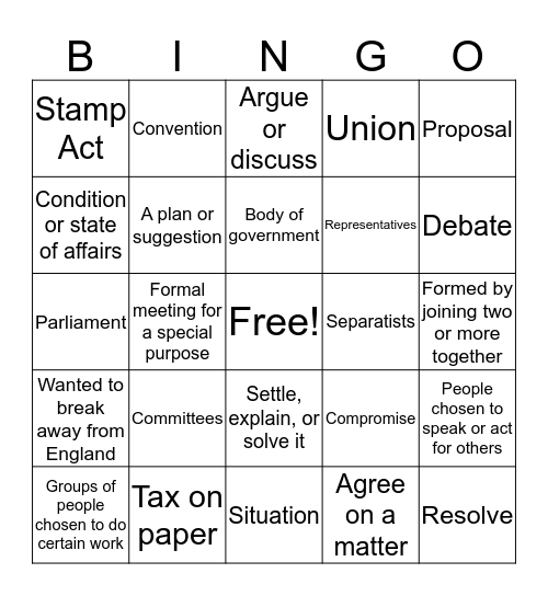 Problem/Solution Bingo Card