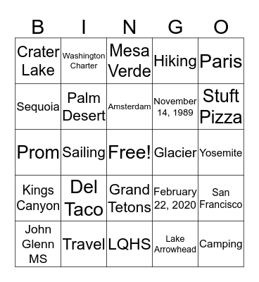 Annie & Brian Bingo Card