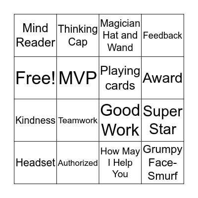 Service Center Operation Bingo Card