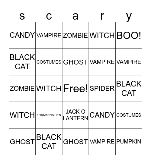 Halloween! Bingo Card