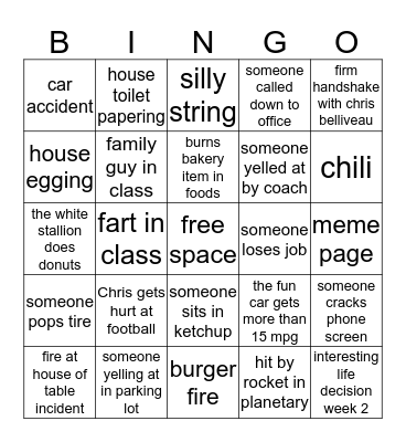 shs bingo Card