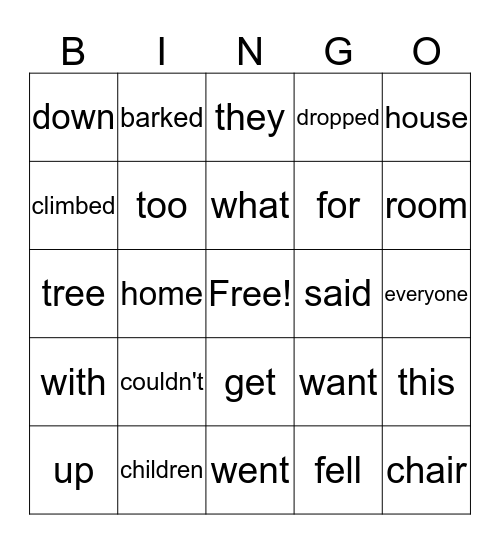 Keyword Bingo Card