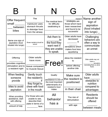 5 Essentials Bingo Card