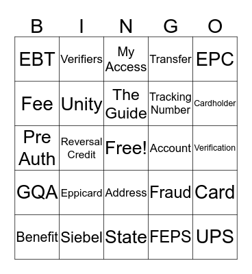 Customer Service Appreciation Bingo Card