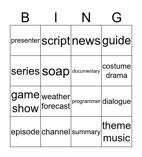 episode Bingo Card