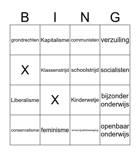 Industriële revolutie Bingo Card