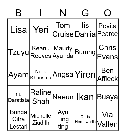 sehcon's Bingo Card