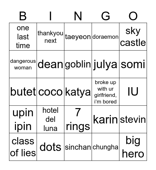 bismillah katya juara olimpiade bingo Card