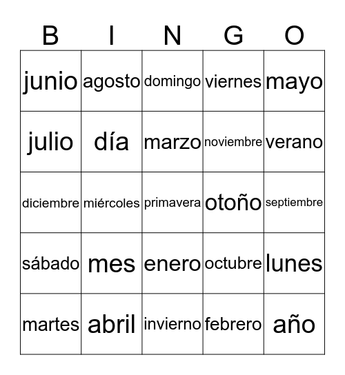 Lotería Bingo Card