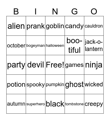 HALLOWEEN BINGO Card