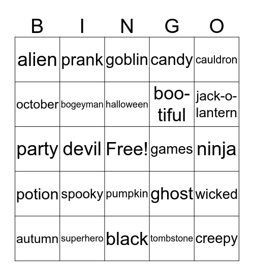 HALLOWEEN BINGO Card