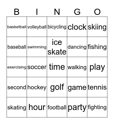 SPORTS Bingo Card