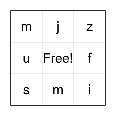 POOL 2 LETTERS Bingo Card