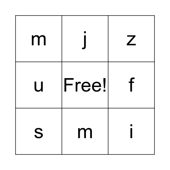 POOL 2 LETTERS Bingo Card