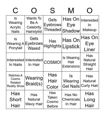 SKILL LEVEL COSMO ICE BREAKER Bingo Card