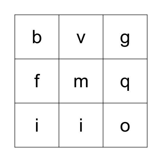 POOL 4 LETTERS Bingo Card