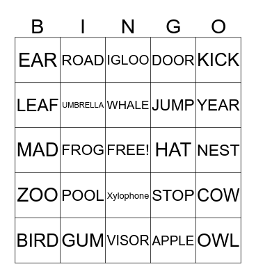 Alphabet Bingo! Bingo Card