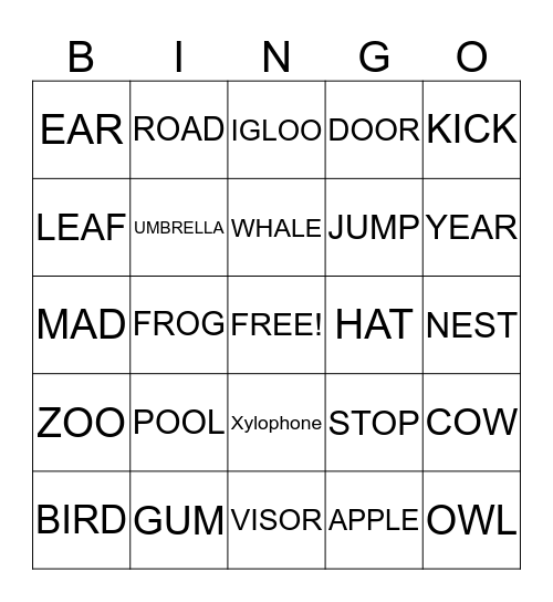 Alphabet Bingo! Bingo Card