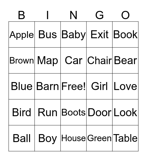 Ariel's Bingo Card