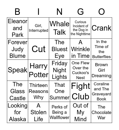 Banned Books Reading Bingo Card