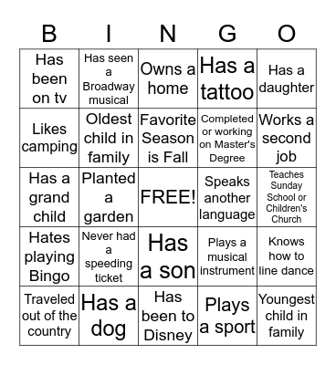 ACM Bingo Card