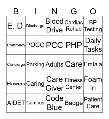 Mercy Hospital Week  Bingo Card