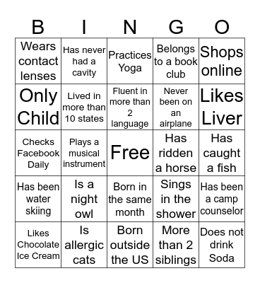 You GROW Girl Bingo Card