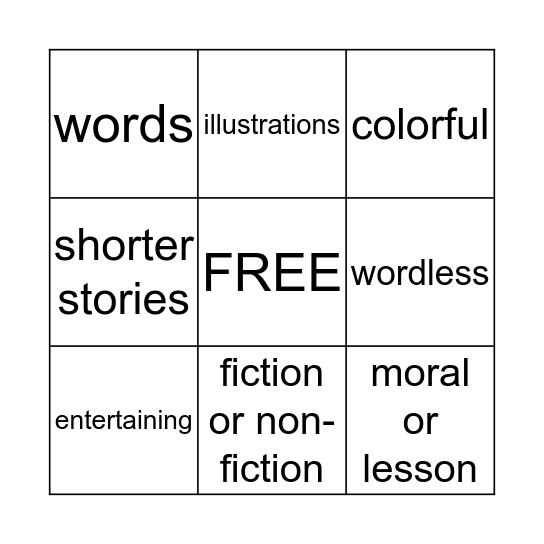 Picture Book Bingo Card