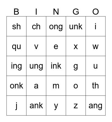Structured Language 3  Bingo Card