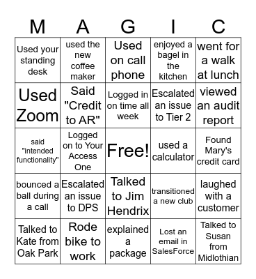 Customer Service Week Bingo Card