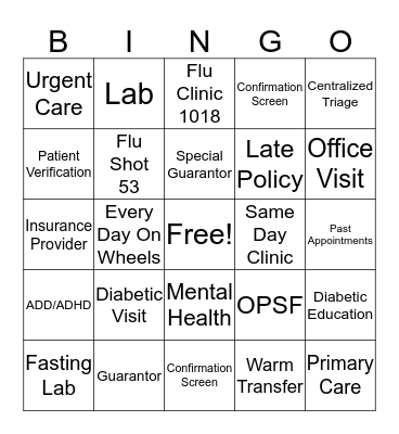 Customer Service Week! Bingo Card