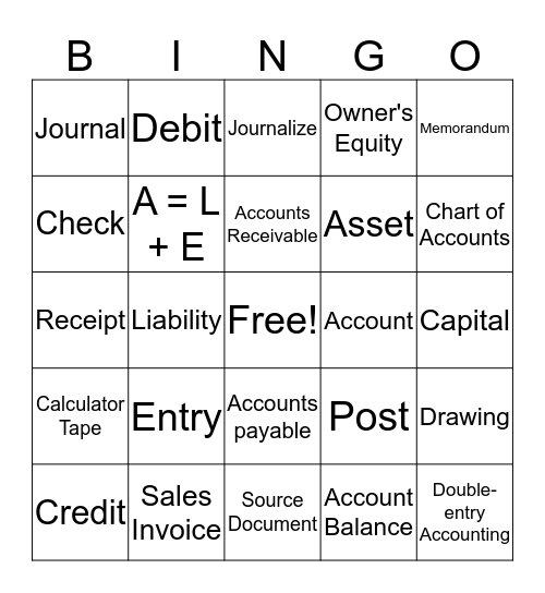 Accounting Bingo Card