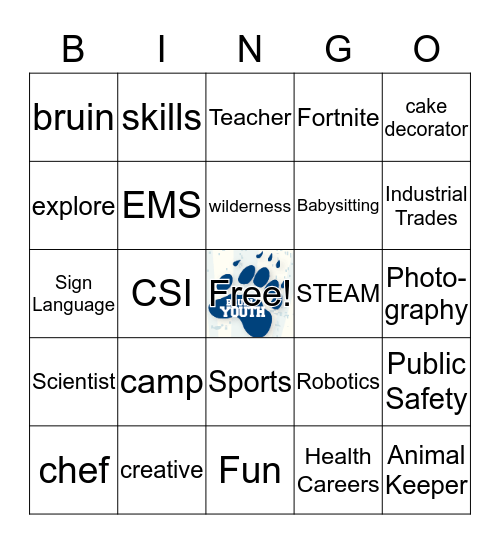 Bruin Youth  Bingo Card