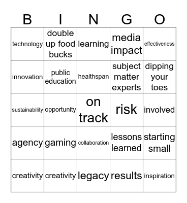 Values & Passions Bingo Card