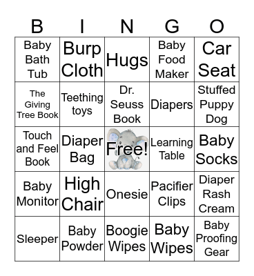 Baby Capetillo Bingo Card