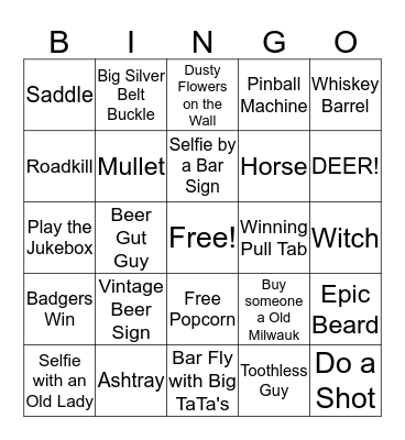 BAR BINGO Card