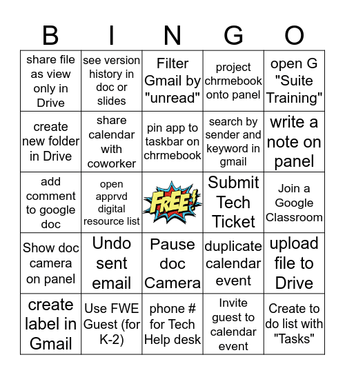 Interactive Tech Bingo  Bingo Card