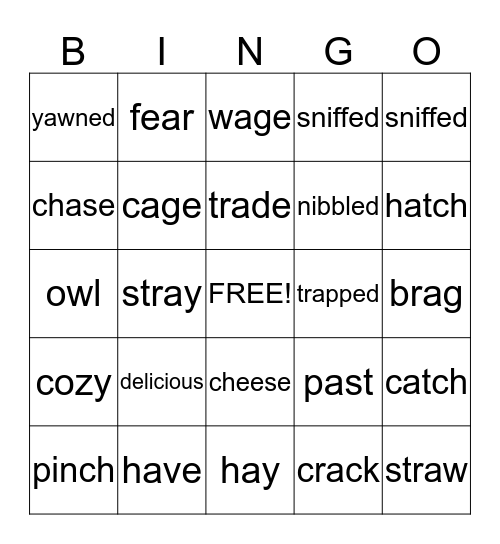 Mouse Bingo Card