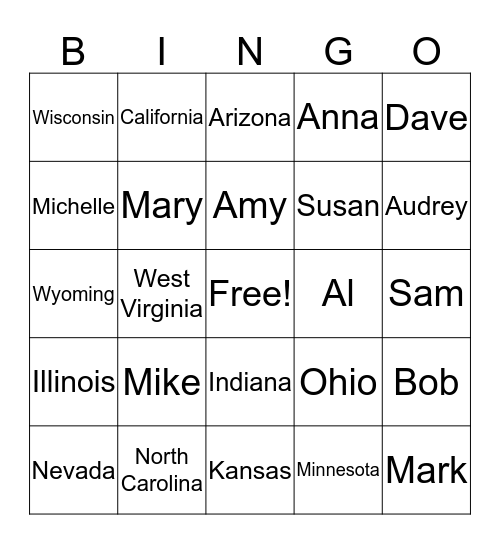 Customers Across This Wacky Nation Bingo Card