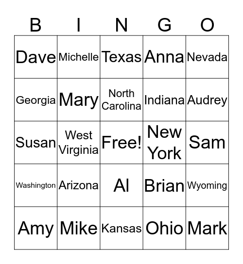 Customers Across This Wacky Nation Bingo Card