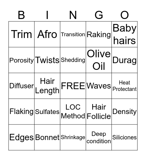 KCC Bingo Card