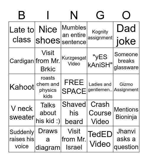 Biology with Halkidas Bingo Card