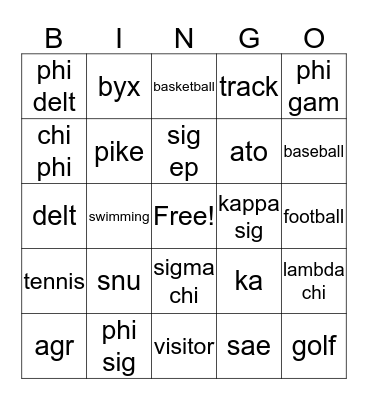 shacker bingo Card