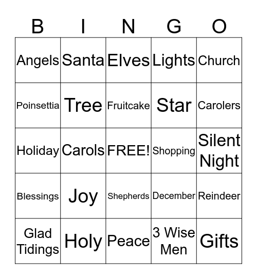 Christmas Bingo Card
