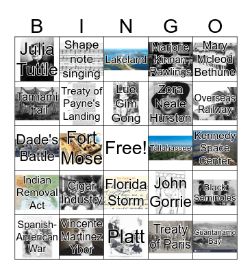 Florida History  Bingo Card