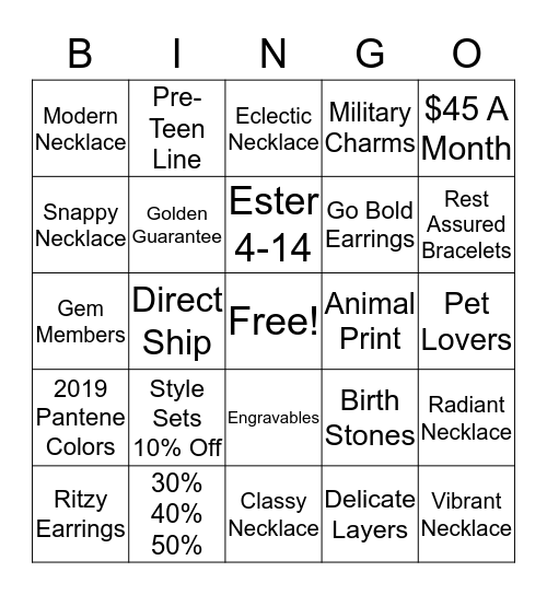 Bingo Blingo Bingo Card