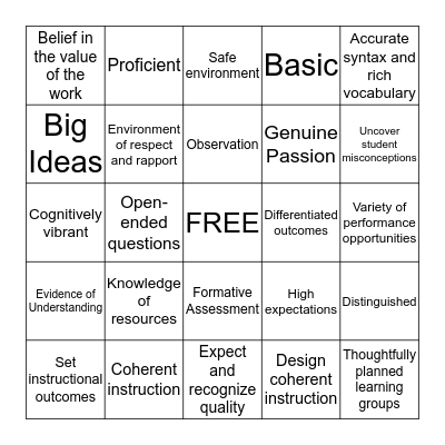 TPEP Bingo Card